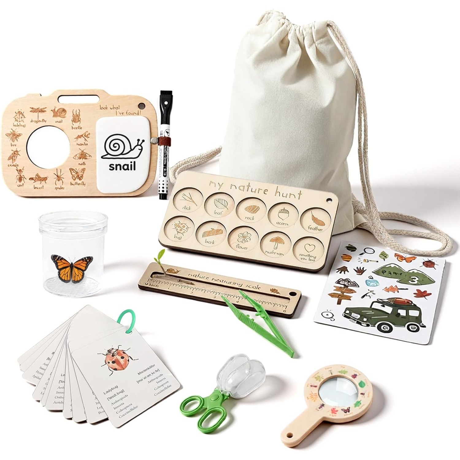 Scavenger Hunt Card - Kit Cacciatore di Insetti per Bambini